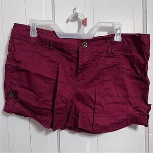 Rue21 Deep Red Women's Cargo Shorts